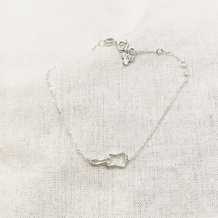 Bracelet guitare évidée sur chaine en argent - bijoux fins et fantaisies