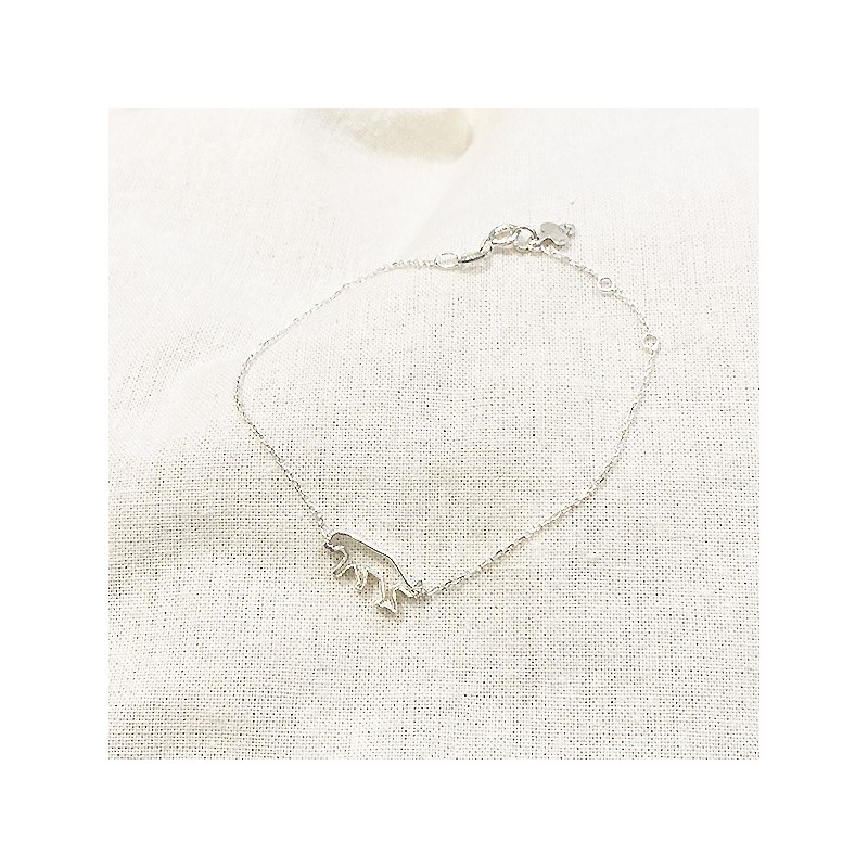 Bracelet panthère évidée sur chaine en argent - bijoux fins et fantaisies