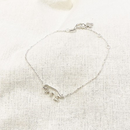 Bracelet panthère évidée sur chaine en argent - bijoux fins et fantaisies