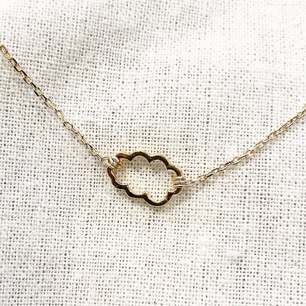 Bracelet nuage évidé sur chaine en plaqué or -bijoux fins et fantaisies
