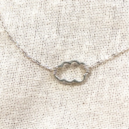Bracelet nuage évidé sur chaine en argent - bijoux fins et fantaisies