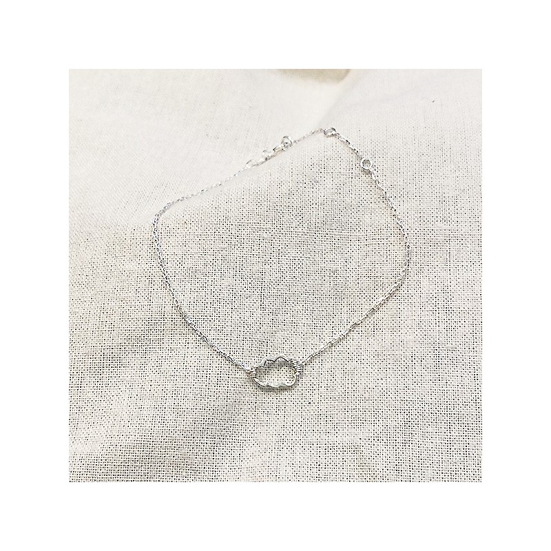 Bracelet nuage évidé sur chaine en argent - bijoux fins et fantaisies