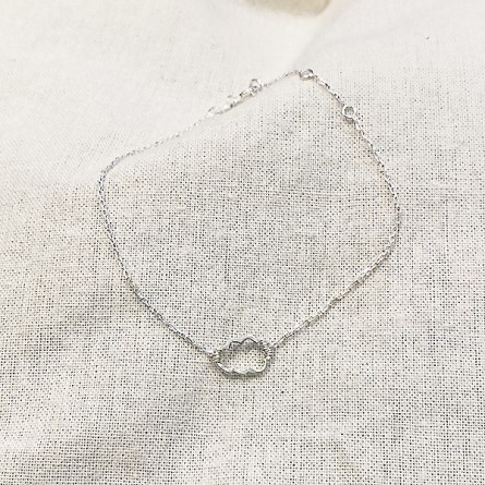 Bracelet nuage évidé sur chaine en argent - bijoux fins et fantaisies