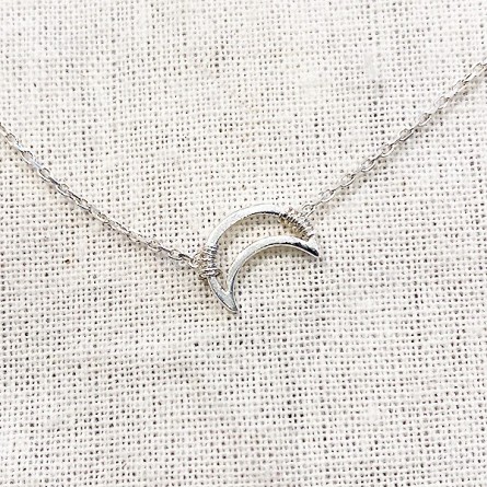 Bracelet lune évidée sur chaine en argent - bijoux fins et fantaisies