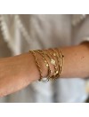 Bracelet sur chaine à fins maillons allongés en plaqué or - Bijoux fins et tendances