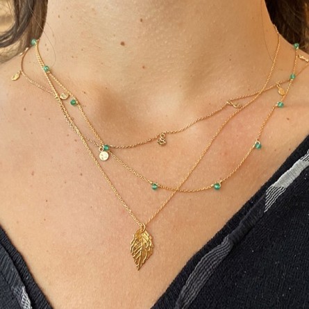 Collier sur chaine plaqué or minis médailles martelées - Bijoux fins et intemporels