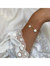 Bracelet perles nacrées baroques sur chaine perlée plaqué or - Bijoux fins et modernes