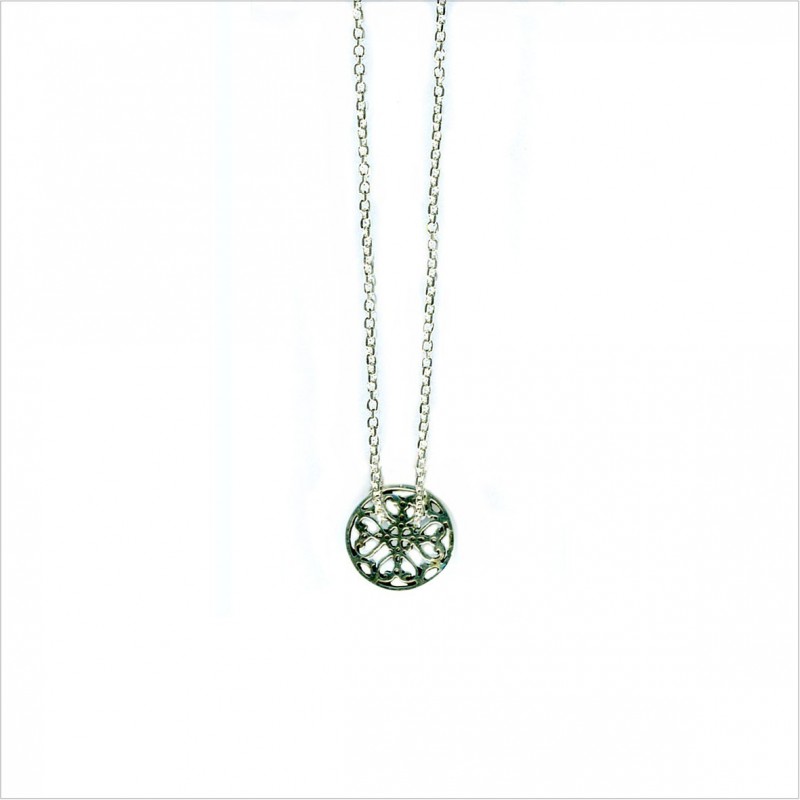 Bracelet médaille mini dentelle sur chaîne argent - Bijoux fins et intemporels