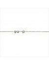 Bracelet sur chaine en argent avec 3 petits anneaux perlés - Bijoux fins et fantaisies