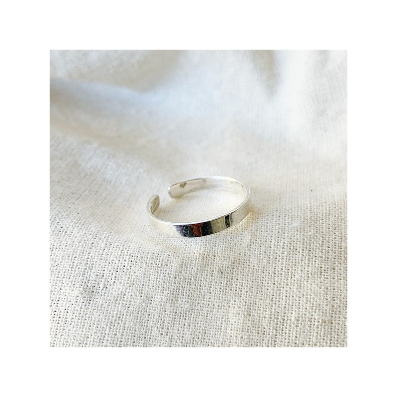 Bague anneau en argent ajustable lisse - bijoux fins de créateur