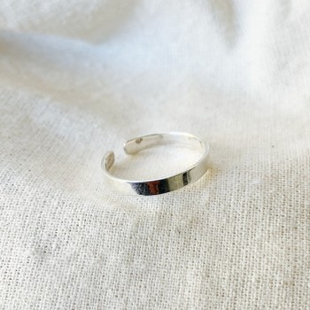 Bague anneau en argent ajustable lisse - bijoux fins de créateur