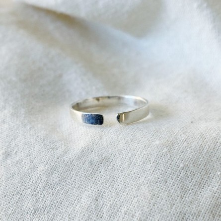 Bague anneau en argent ajustable lisse - bijoux fins de créateur