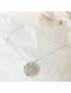 Collier médaille ronde dentelle sur chaîne  en argent - Bijoux fins et intemporels