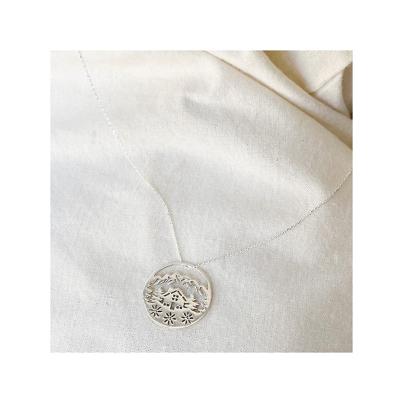 Collier 4 saisons médaille Hiver sur chaine en argent - Bijoux fins et fantaisies