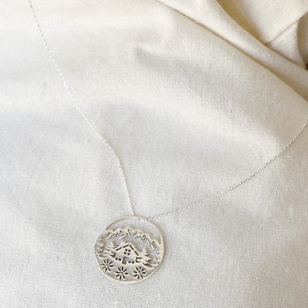 Collier 4 saisons médaille Hiver sur chaine en argent - Bijoux fins et fantaisies