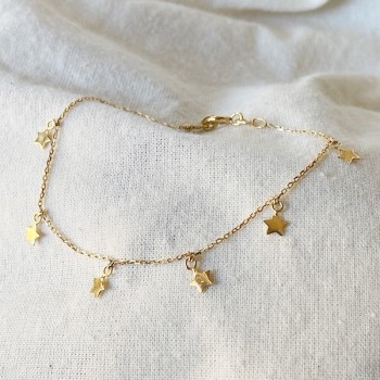 Bracelet petites médailles étoiles en plaqué or - Bijoux fins et fantaisies