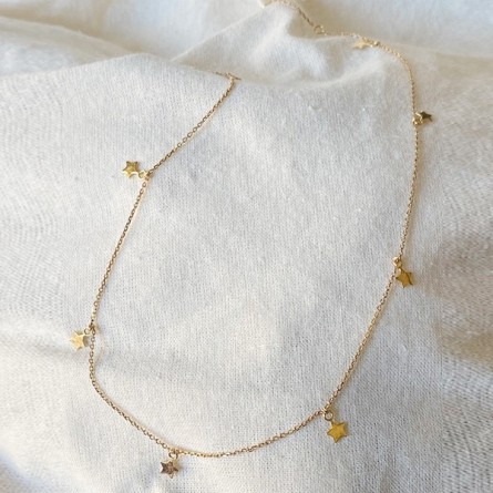 Collier petites étoiles sur chaine fine en plaqué or - Bijoux fins et tendances