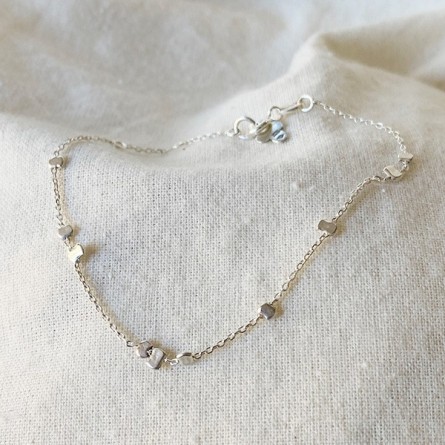 Bracelet sur chaîne en argent et perles à écraser aléatoires - Bijoux fins et intemporels