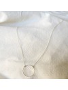 Collier anneau martelé 20 mm sur chaine en argent - Bijoux fins et intemporels