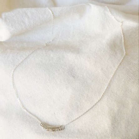 Collier 15 anneaux sur chaine en argent - Bijoux fins et fantaisies