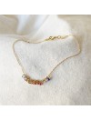 Bracelet anneaux perlés multicolores sur chaine en plaqué or - Bijoux fins et originaux
