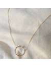 Collier anneau martelé ouvert sur chaine en plaqué or - Bijoux fins et fantaisies