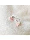 Créoles en argent avec perles facettées pendentif rose - Bijoux fins et fantaisies