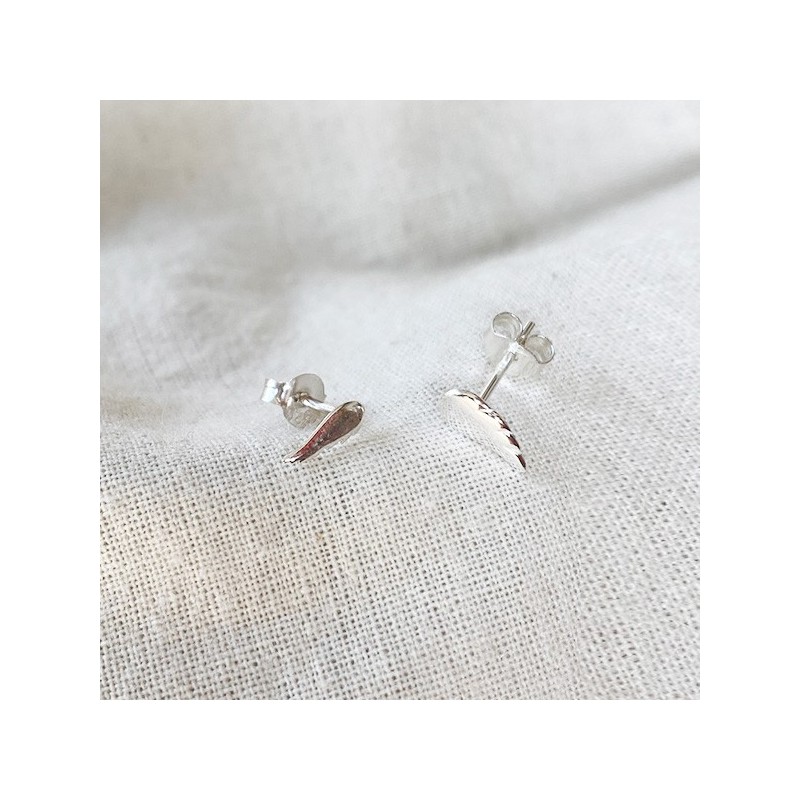 Boucles d'oreilles puce aile d'ange en argent - Bijoux fins de créateur