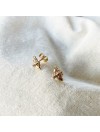 Boucles d'oreilles puce abeille en plaqué or - Bijoux fins de créateur