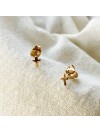 Boucles d'oreilles puce croix en plaqué or - Bijoux fins de créateur