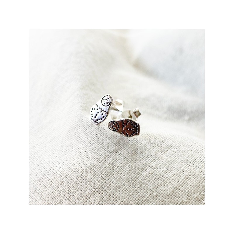 Boucles d'oreilles puce poupée russe matrioshka en argent - Bijoux fins de créateur
