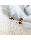 Boucles d'oreilles puce dauphin en plaqué or - Bijoux de créateur