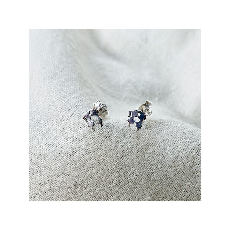 Boucles d'oreilles puce amoureux en argent - Bijoux fins de créateur