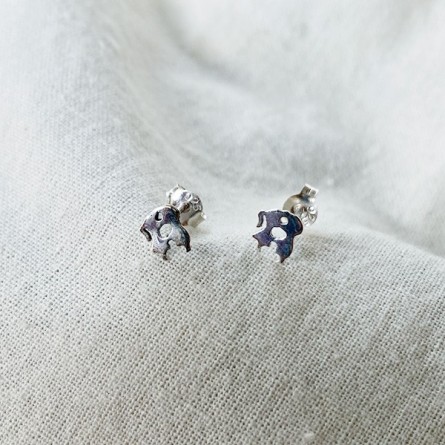 Boucles d'oreilles puce amoureux en argent - Bijoux fins de créateur