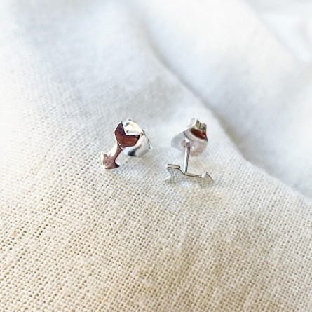Boucles d'oreilles puce flèche en argent - Bijoux fins de créateur