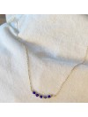 Collier sur chaine en plaqué or pierres fines lapis lazuli et perles - Bijoux fins et intemporels