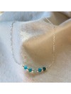 Bracelet sur chaine en argent pierres fines apatite et perles - Bijoux fins et intemporels