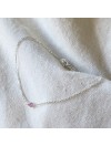 Bracelet Délicat en argent avec une pierre semi-précieuse en tourmaline rose - Bijoux fins et intemporels