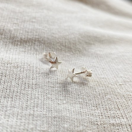 Boucles d'oreilles puce étoile en argent Bijoux fins de créateur