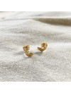 Boucles d'oreilles puce oiseau colombe en plaqué or - Bijoux fins de créateur