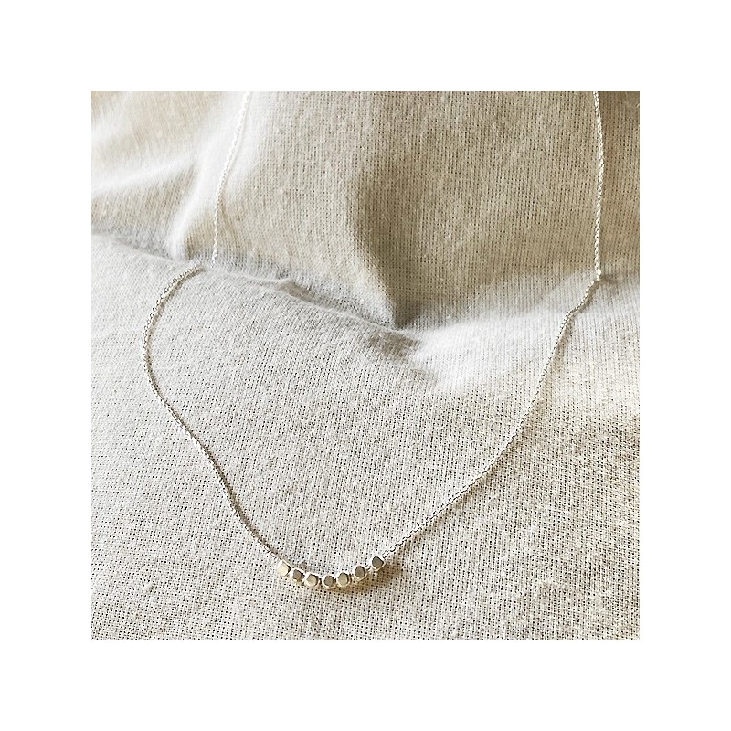 Collier sur chaine semainier 7 perles facettées en argent - Bijoux fins et fantaisies