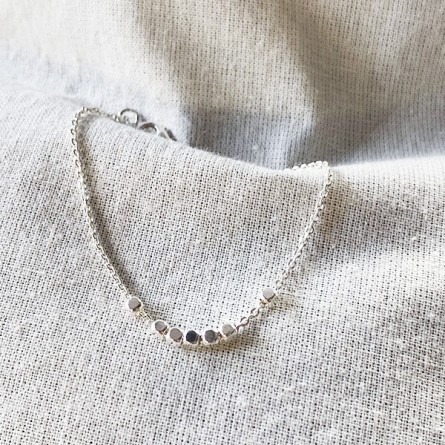 Bracelet sur chaine semainier 7 perles facettées en argent - Bijoux fins et fantaisies