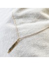 Collier pendentif en forme de plume sur chaine en plaqué or - bijoux fins et fantaisies
