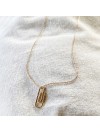Collier pendentif en forme de trombone sur chaine en plaqué or - bijoux fins et fantaisies