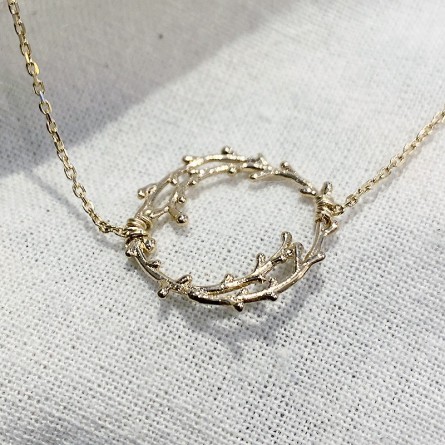 Bracelet chaine fine surmonté de son anneau feuille d'olivier - Bijoux fins et tendances