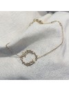 Bracelet chaine fine surmonté de son anneau feuille d'olivier - Bijoux fins et tendances