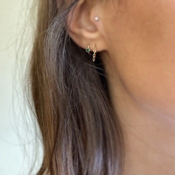 Boucles d'oreilles créoles en forme de chaine maillons rigides - Bijoux fins et modernes