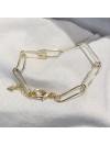 Bracelet à longs maillons fins en plaqué or - bijoux fins et tendances