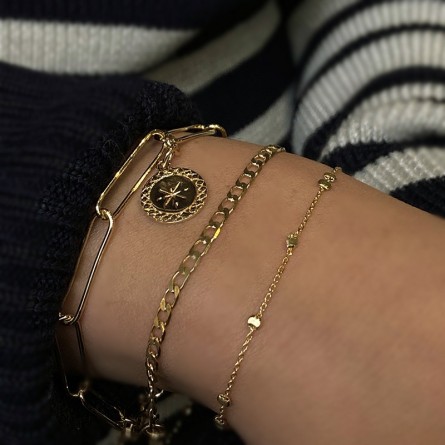 Bracelet Chaîne Plaqué Or Avec Le Prénom Cynthia - Cadeau élégant 18 Cm, Marque Hierzegger