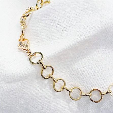Collier à grands maillons ronds en plaqué or - Bijoux modernes